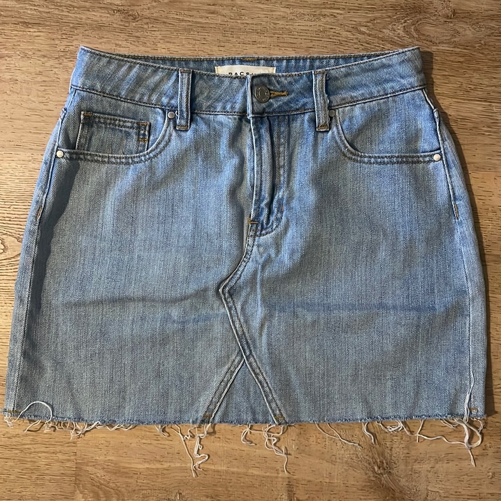 Pac Sun high rise denim jean skirt